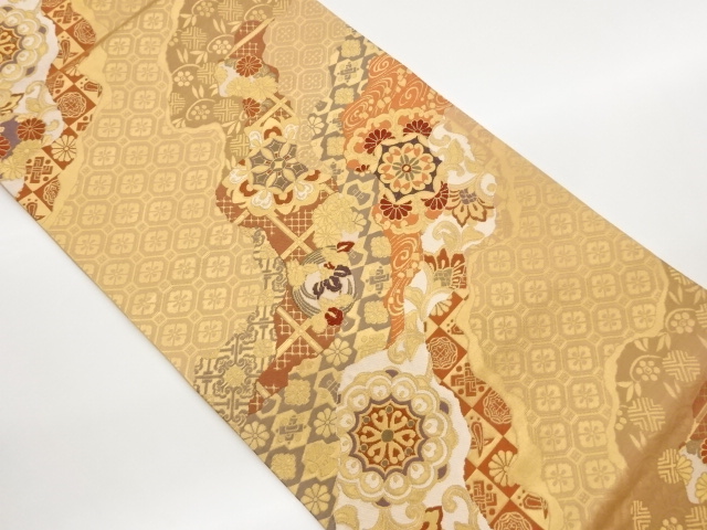 JAPANESE FUKURO OBI / WOVEN FLOWER CREST